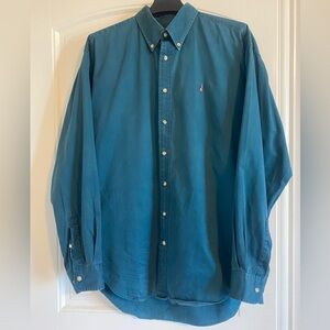 Nordstrom Norsport Teal Blue Button Down Casual Shirt